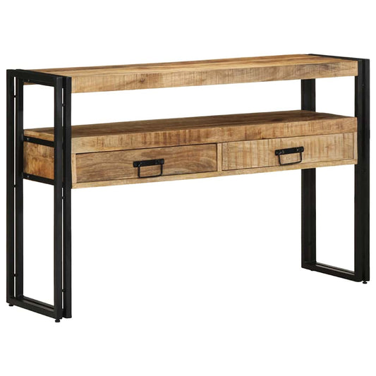 Konzolasztal fiókkal Barna 120 x 33 x 75 cm Tömör Mangófát