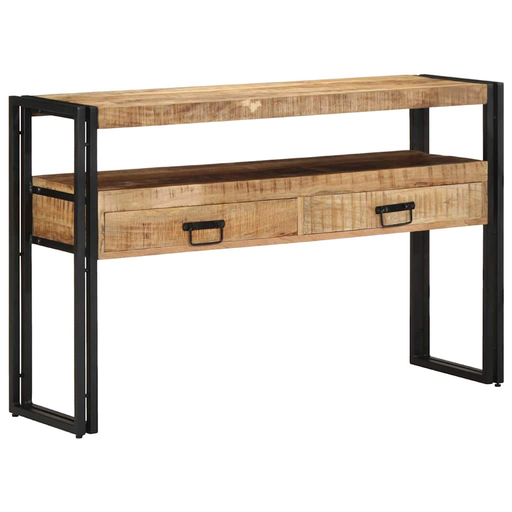 Konzolasztal fiókkal Barna 120 x 33 x 75 cm Tömör Mangófát