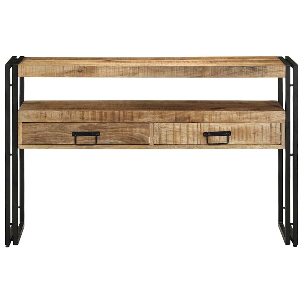Konzolasztal fiókkal Barna 120 x 33 x 75 cm Tömör Mangófát