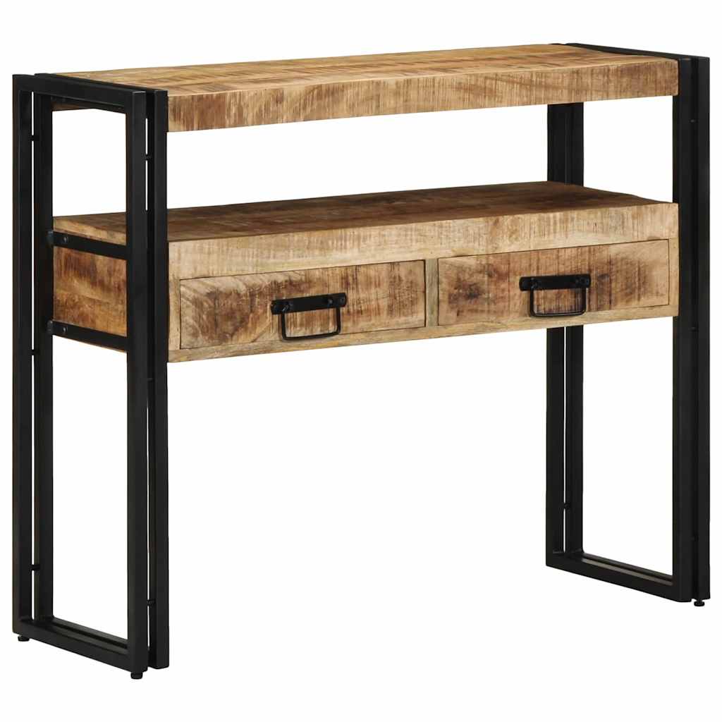 Konzolasztal fiókkal Barna 90 x 33 x 75 cm Tömör Mangófát