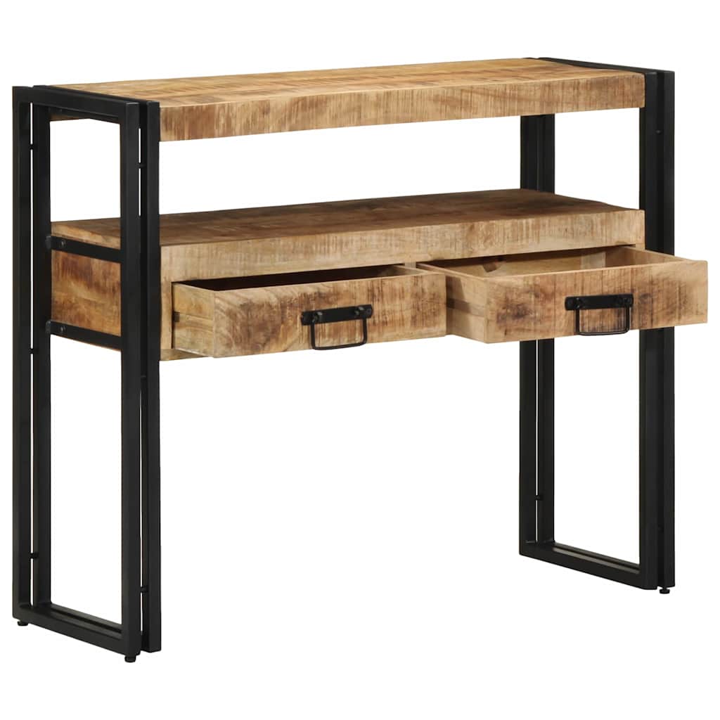Konzolasztal fiókkal Barna 90 x 33 x 75 cm Tömör Mangófát