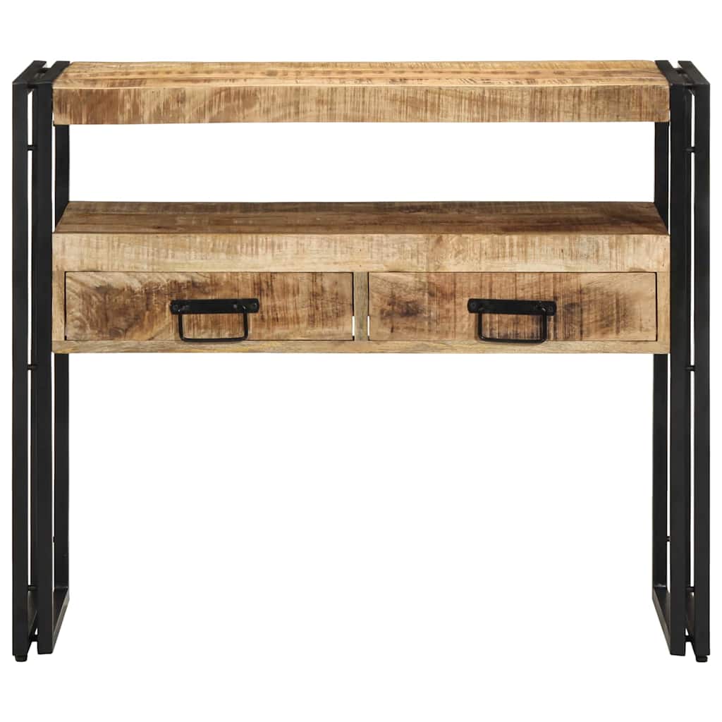 Konzolasztal fiókkal Barna 90 x 33 x 75 cm Tömör Mangófát