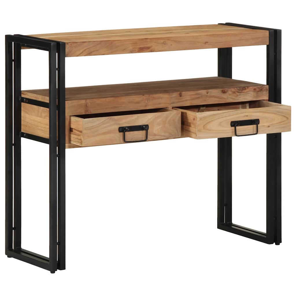Konzolasztal fiókkal Barna 90 x 33 x 75 cm Tömör Akácfa