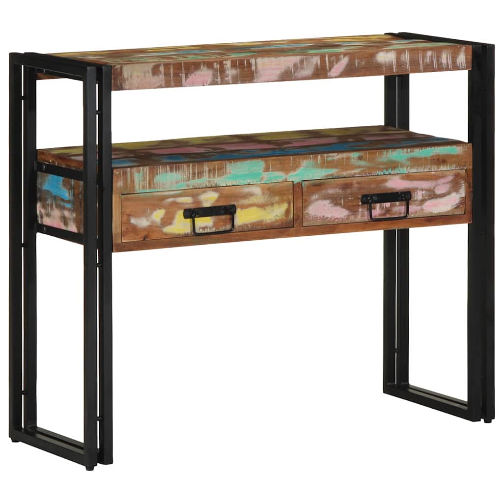 Konzolasztal 90 x 33 x 75 cm Szilárd Újrahasznosított Fa