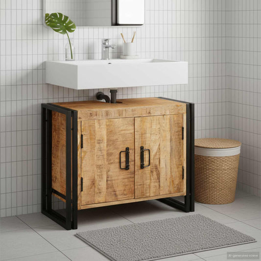 Mosdókagyló szekrény Barna 71 x 33 x 58 cm Tömör Mangófát