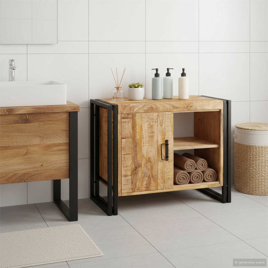 Mosdókagyló szekrény Barna 71 x 33 x 58 cm Tömör Mangófát