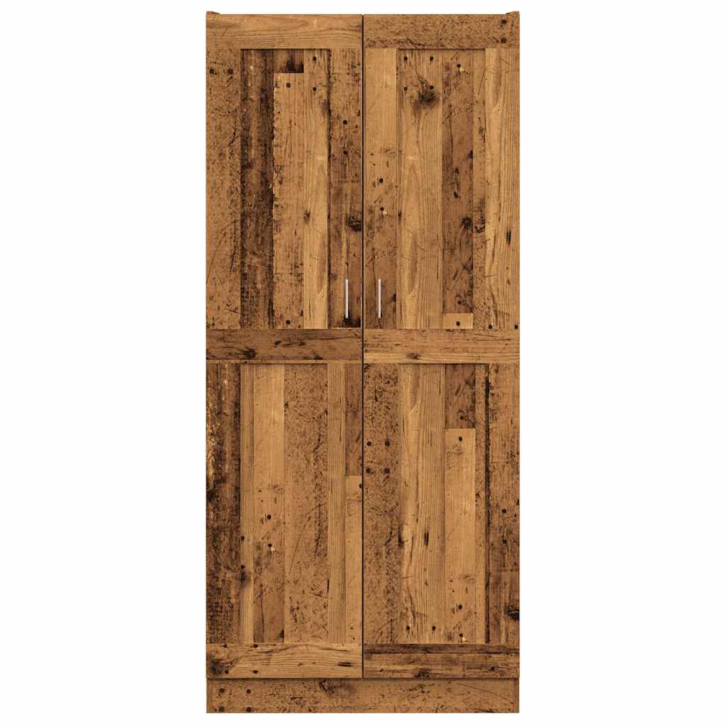 antik fa színű szerelt fa magasszekrény 82,5 x 30,5 x 185 cm