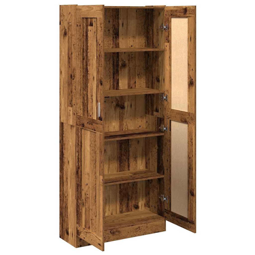 antik fa színű szerelt fa magasszekrény 82,5 x 30,5 x 185 cm