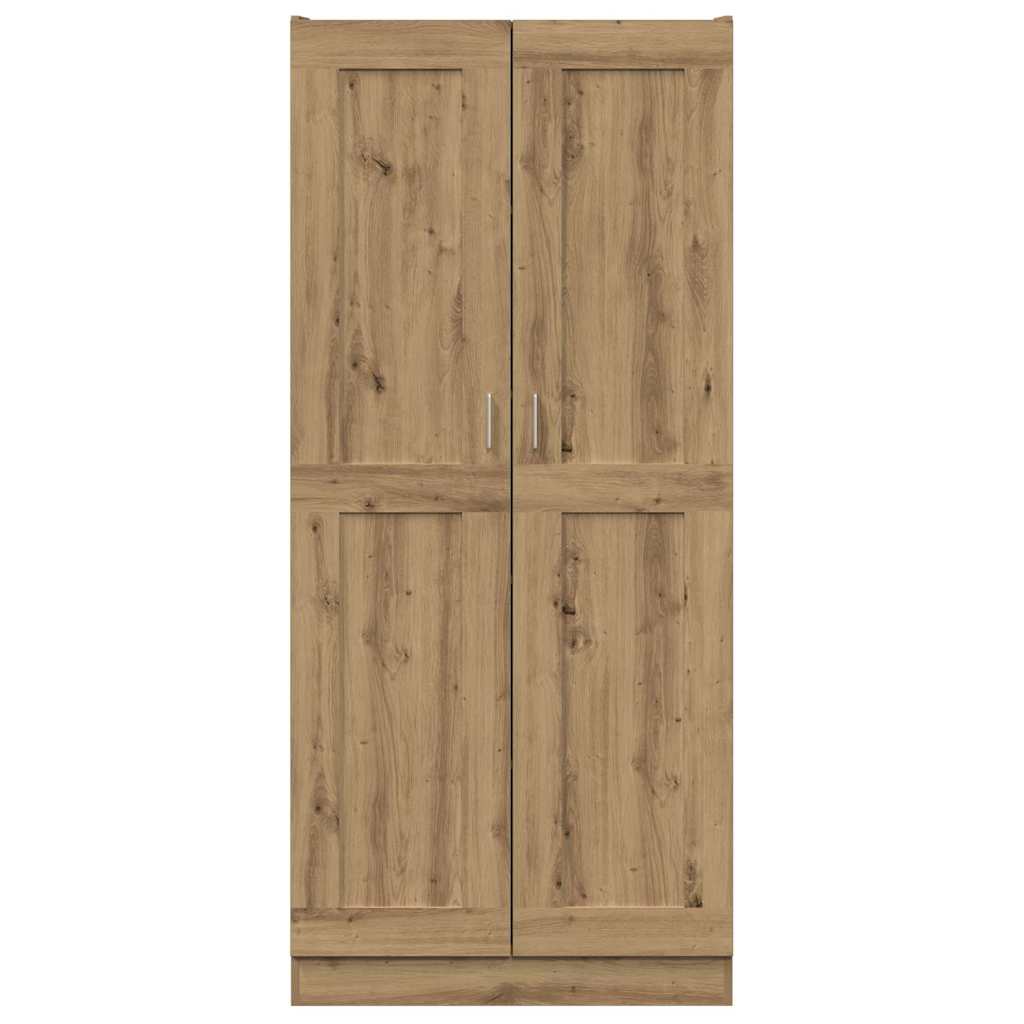 kézműves tölgy színű szerelt fa magasszekrény 82,5x30,5x185 cm