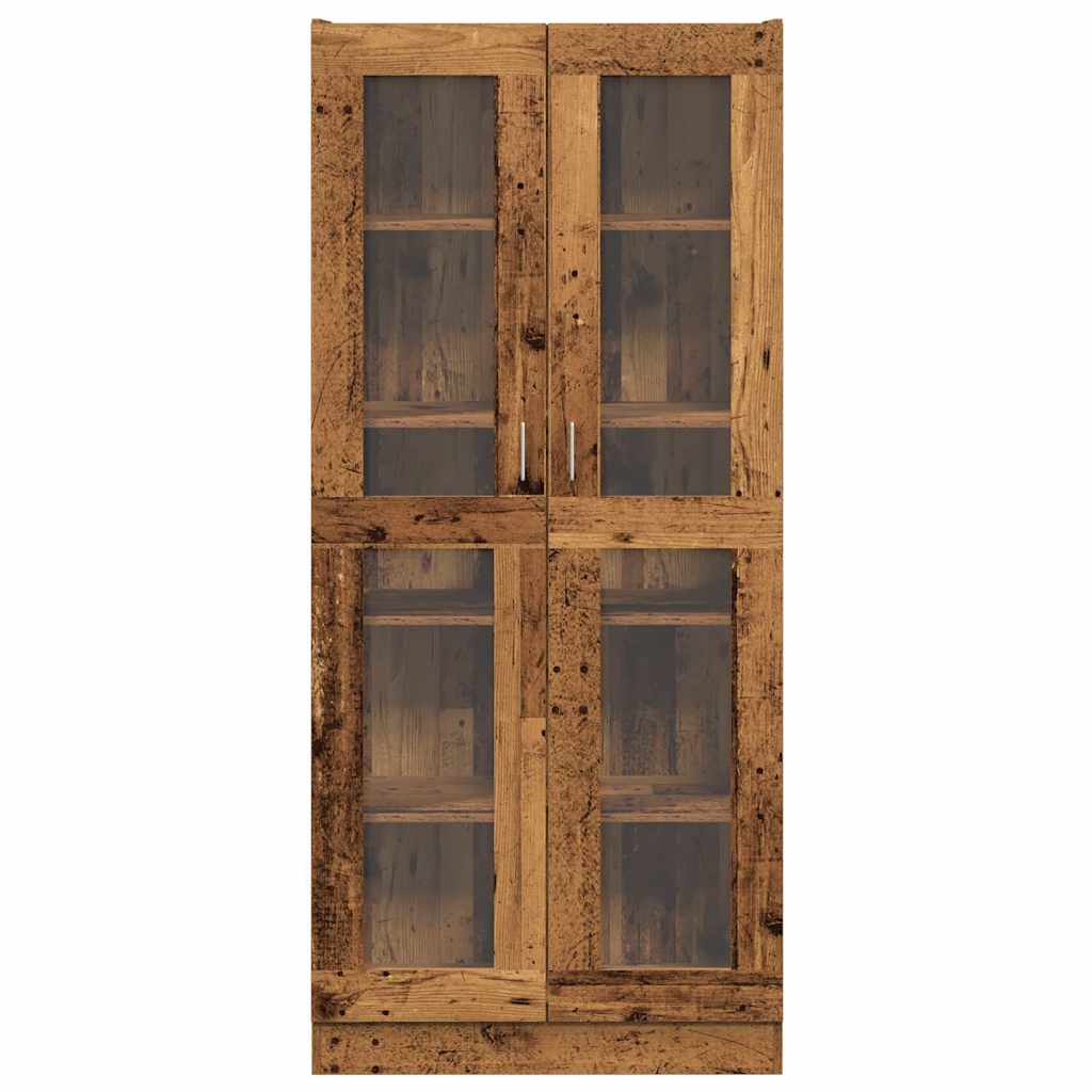 antik fa színű szerelt fa magasszekrény 82,5 x 30,5 x 185 cm