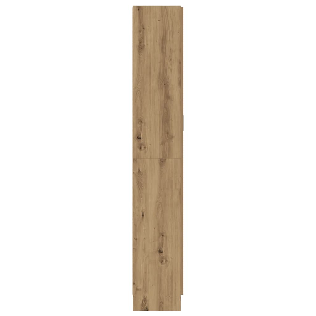 kézműves tölgy színű szerelt fa magasszekrény 82,5x30,5x185 cm