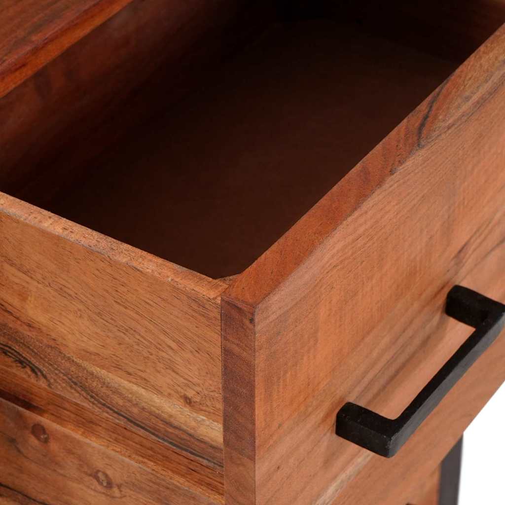 Széf fiókkal 3 pcs Barna 110 x 30 x 75 cm Tömör Akácfa