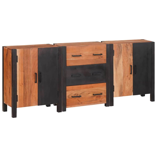 Széf fiókkal 3 pcs Barna 55 x 30 x 75 cm Tömör Akácfa