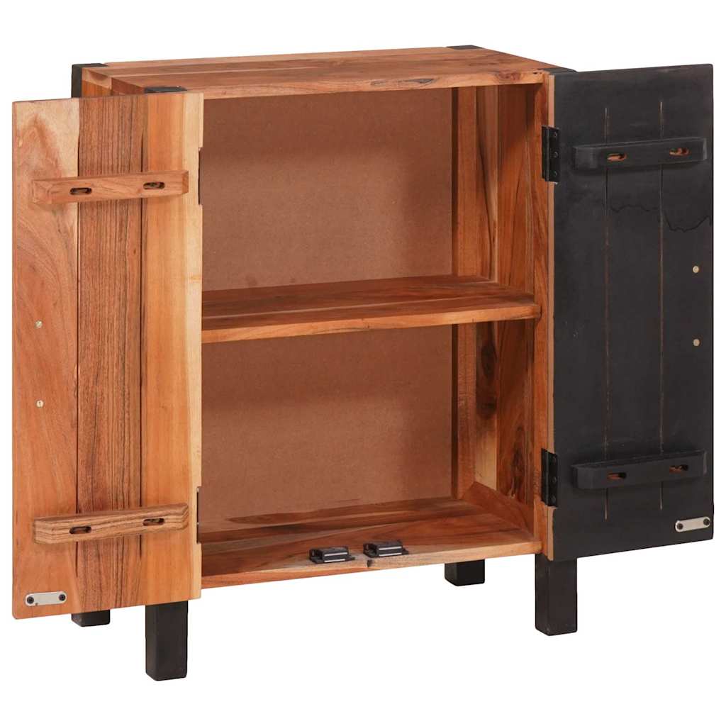 Széf fiókkal 3 pcs Barna 55 x 30 x 75 cm Tömör Akácfa