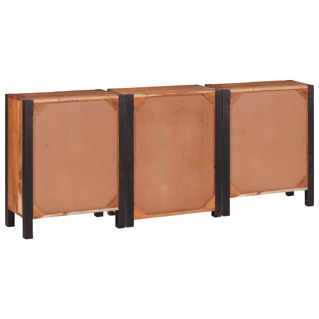 Széf fiókkal 3 pcs Barna 55 x 30 x 75 cm Tömör Akácfa