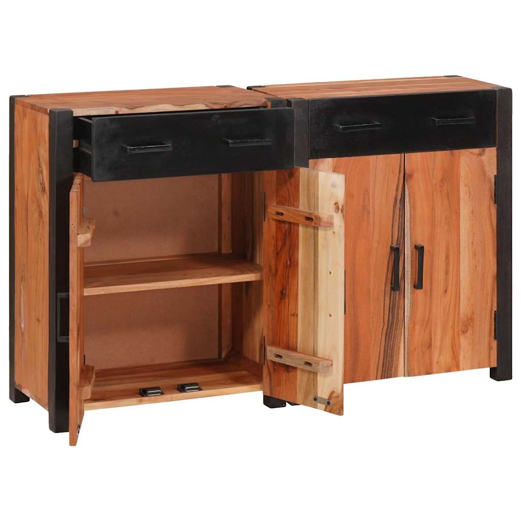Széf fiókkal 2 pcs Barna 110 x 30 x 75 cm Tömör Akácfa
