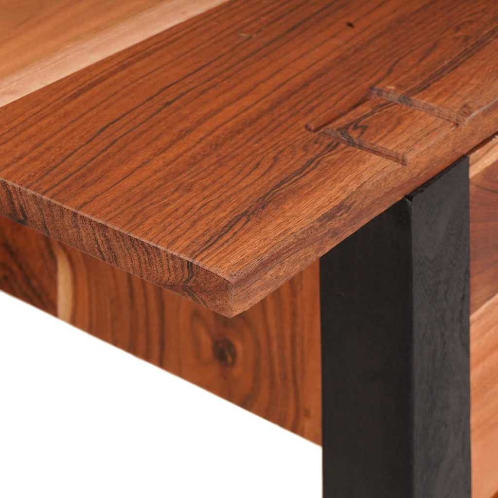 Konzolasztal fiókkal polcokkal Barna és fekete 110 x 30 x 75 cm