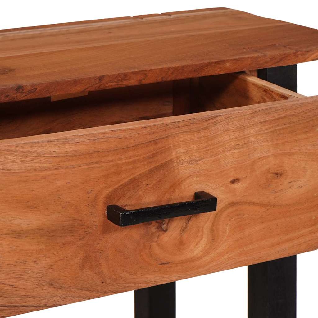 Konzolasztal fiókkal polcokkal Barna és fekete 110 x 30 x 75 cm