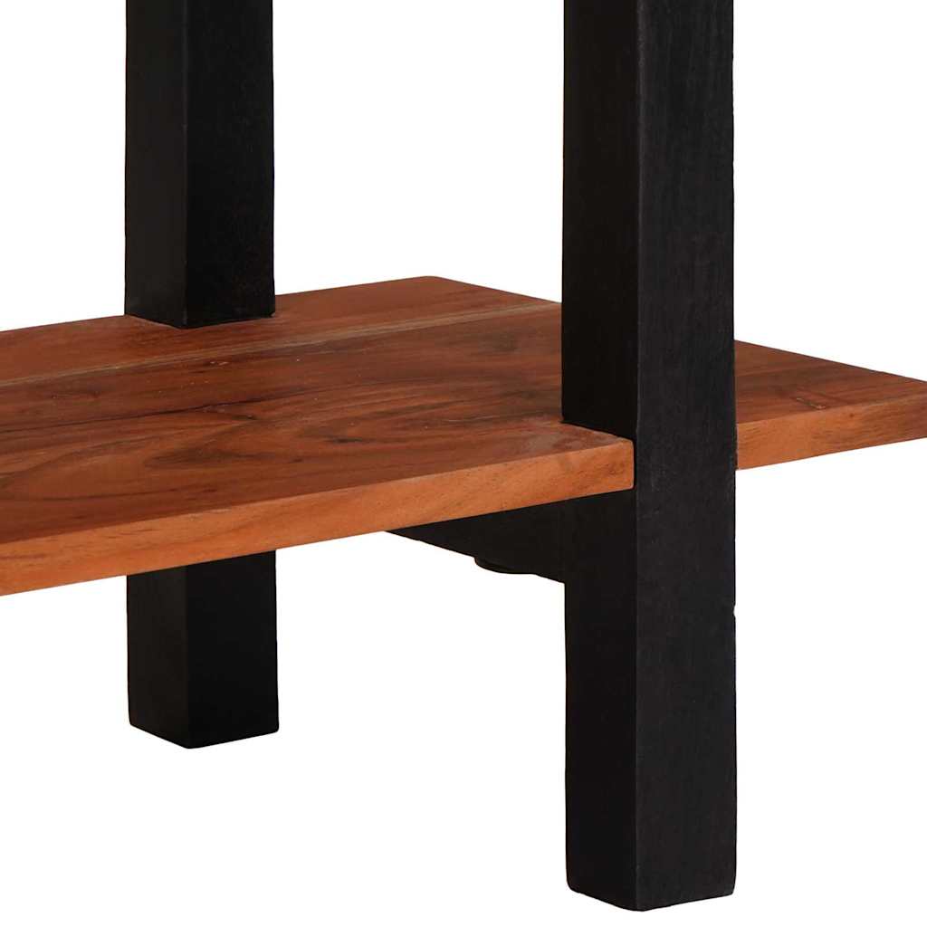 Konzolasztal fiókkal polcokkal Barna és fekete 110 x 30 x 75 cm