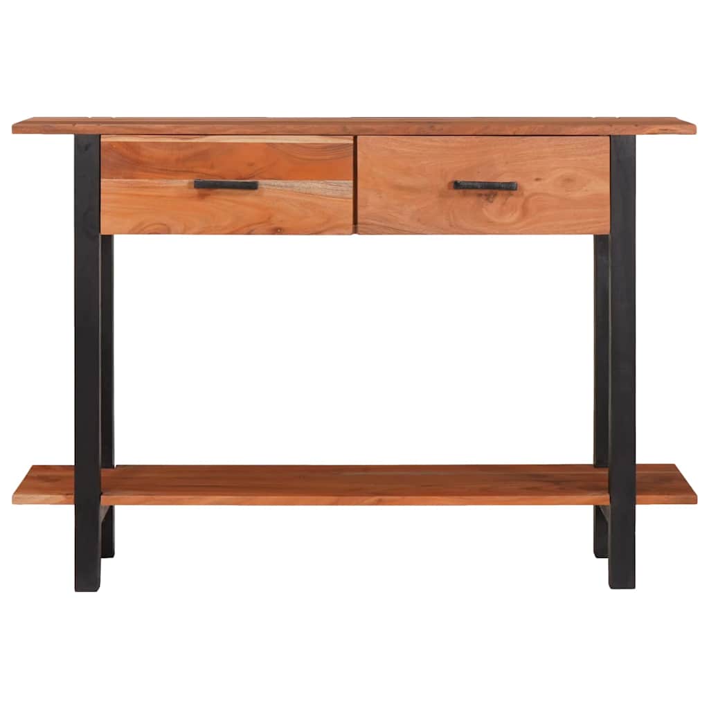 Konzolasztal fiókkal polcokkal Barna és fekete 110 x 30 x 75 cm
