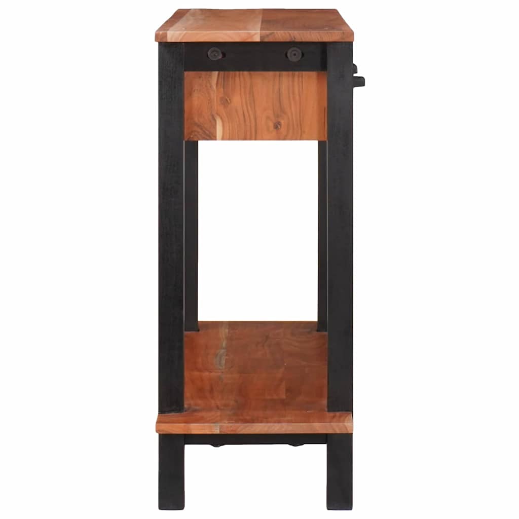 Konzolasztal fiókkal polcokkal Barna és fekete 110 x 30 x 75 cm