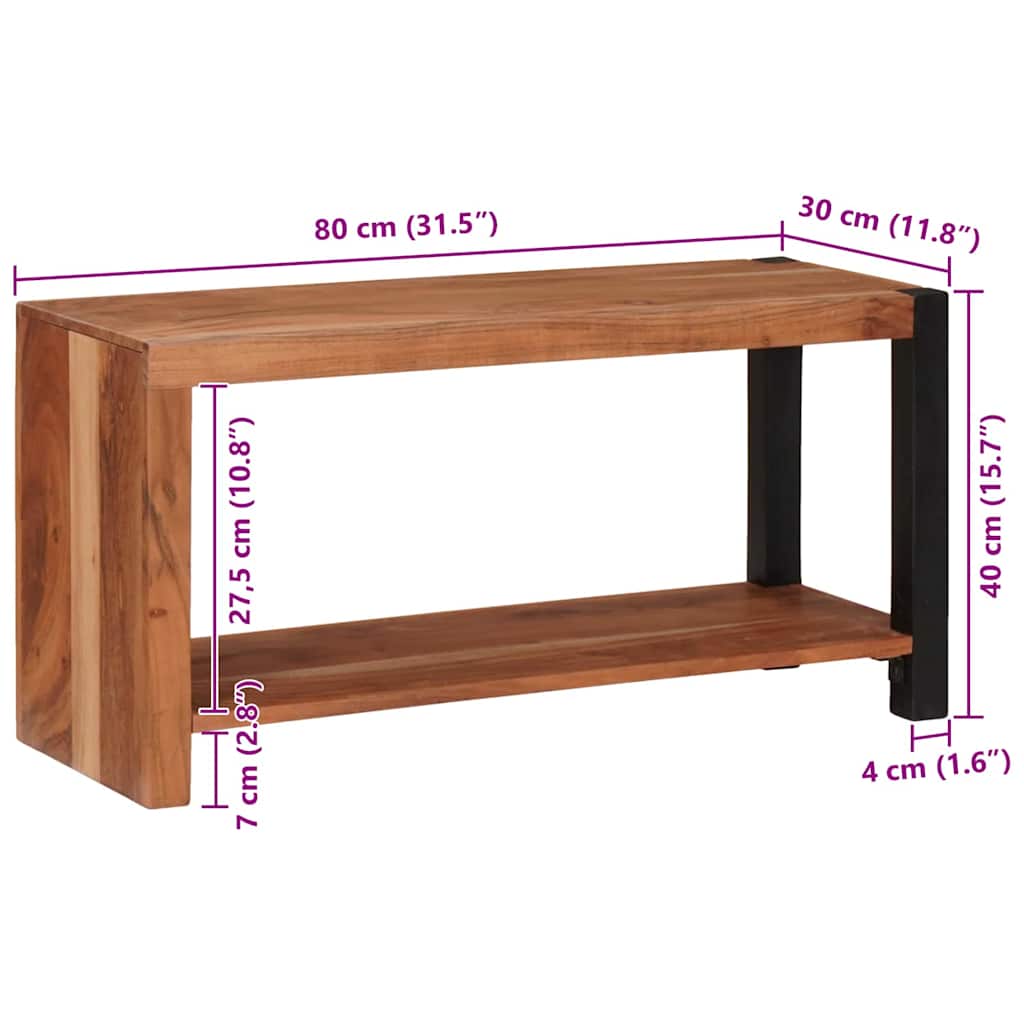 Könyvespolc Barna 80 x 30 x 40 cm Tömör Akácfa