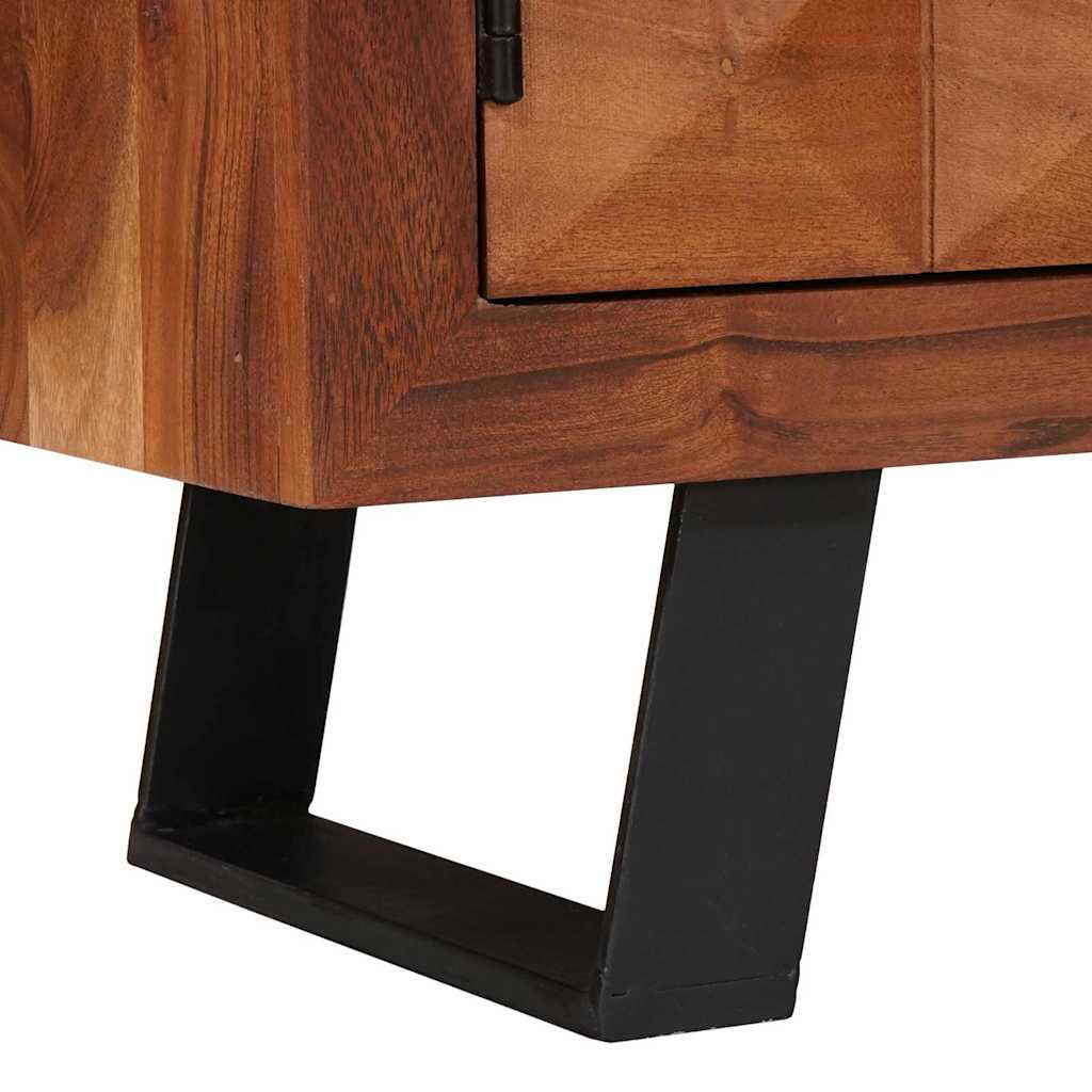 TV szekrény polcokkal mézbarna 112 x 30 x 48 cm tömör akácfa