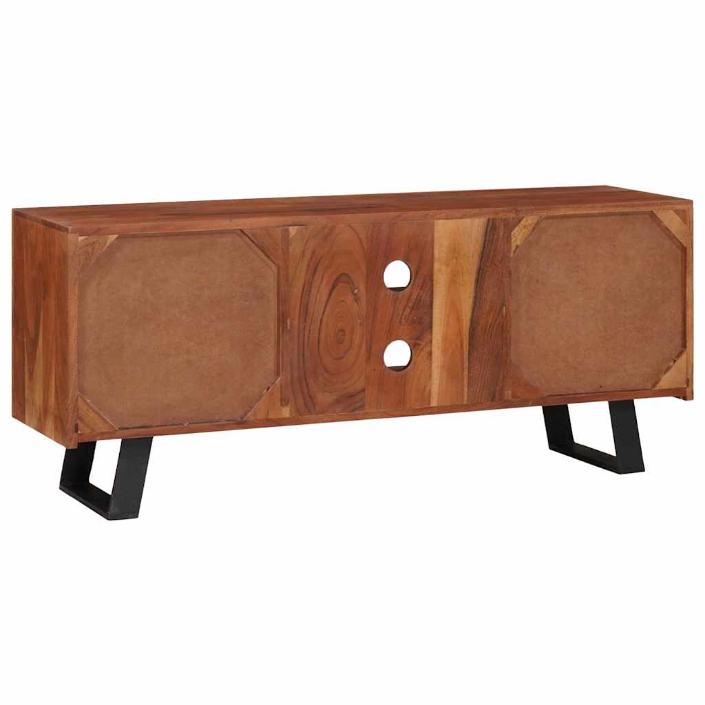 TV szekrény polcokkal mézbarna 112 x 30 x 48 cm tömör akácfa