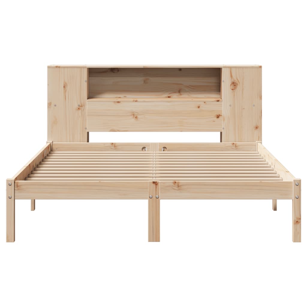 tömör fenyőfa könyvespolcos ágy matrac nélkül 135 x 190 cm