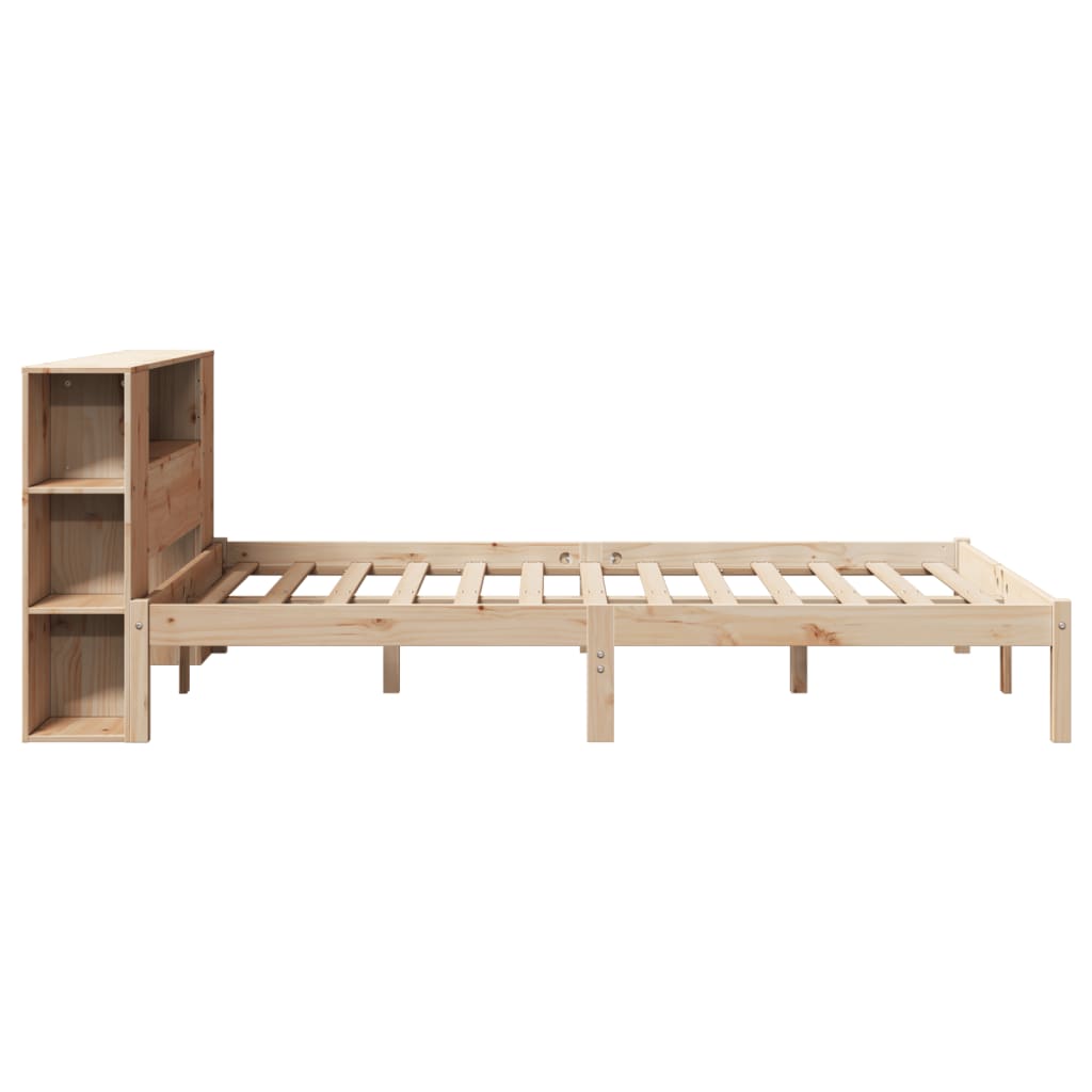 tömör fenyőfa könyvespolcos ágy matrac nélkül 135 x 190 cm