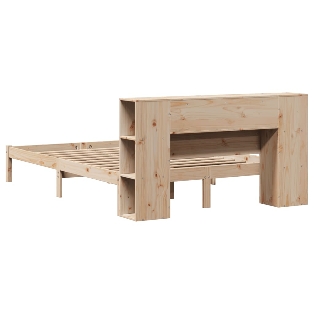 tömör fenyőfa könyvespolcos ágy matrac nélkül 135 x 190 cm