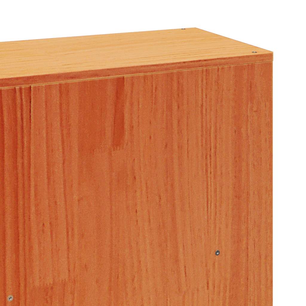 barna tömör fenyőfa könyvespolcos ágy matrac nélkül 200 x 200cm