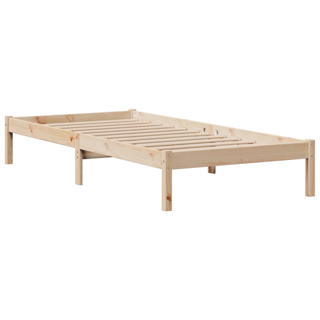 tömör fenyőfa könyvespolcos ágy matrac nélkül 75 x 190 cm