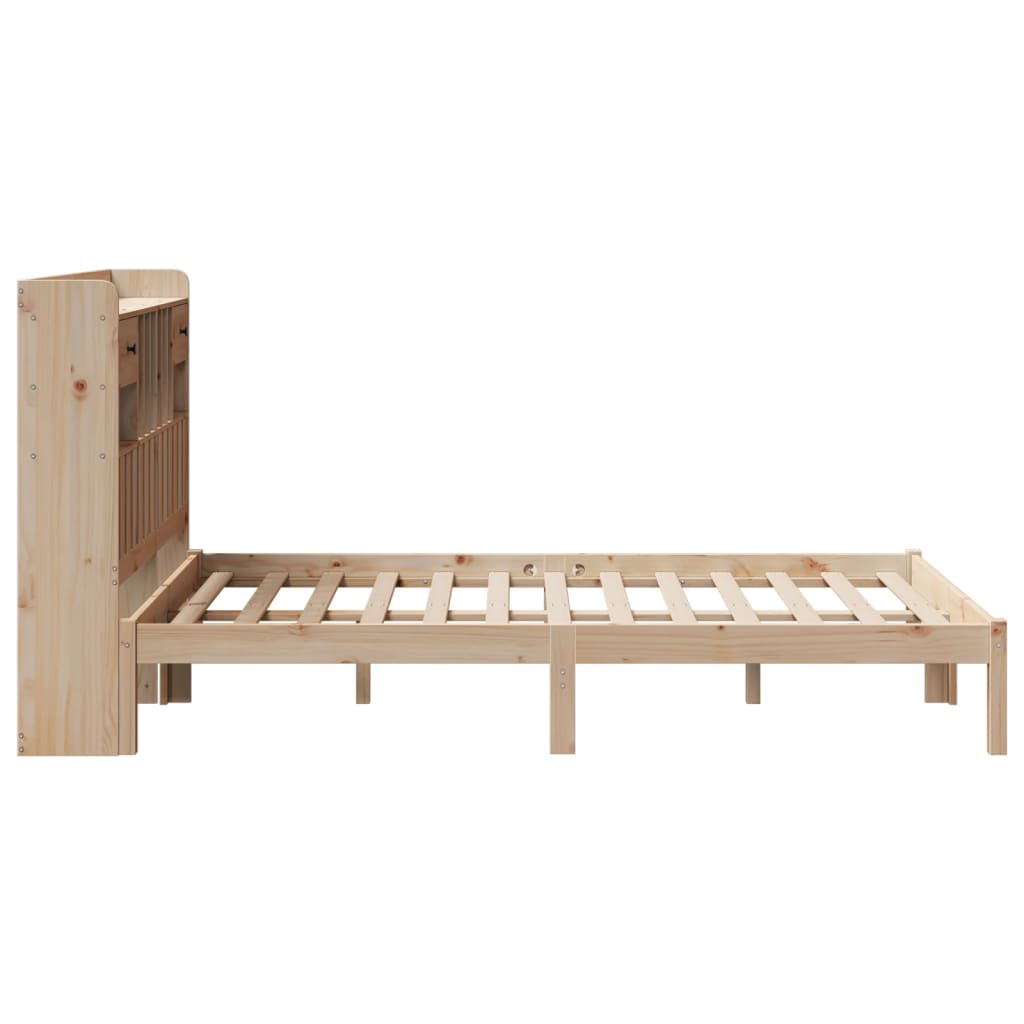 tömör fenyőfa könyvespolcos ágy matrac nélkül 135 x 190 cm