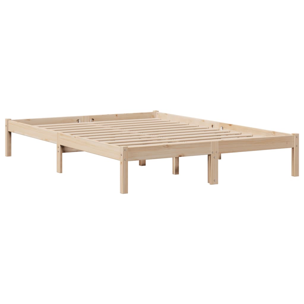 tömör fenyőfa könyvespolcos ágy matrac nélkül 140 x 200 cm