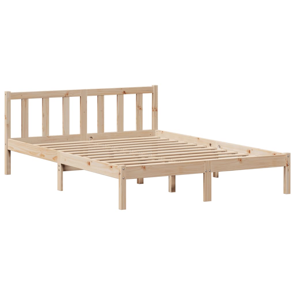tömör fenyőfa könyvespolcos ágy matrac nélkül 135 x 190 cm