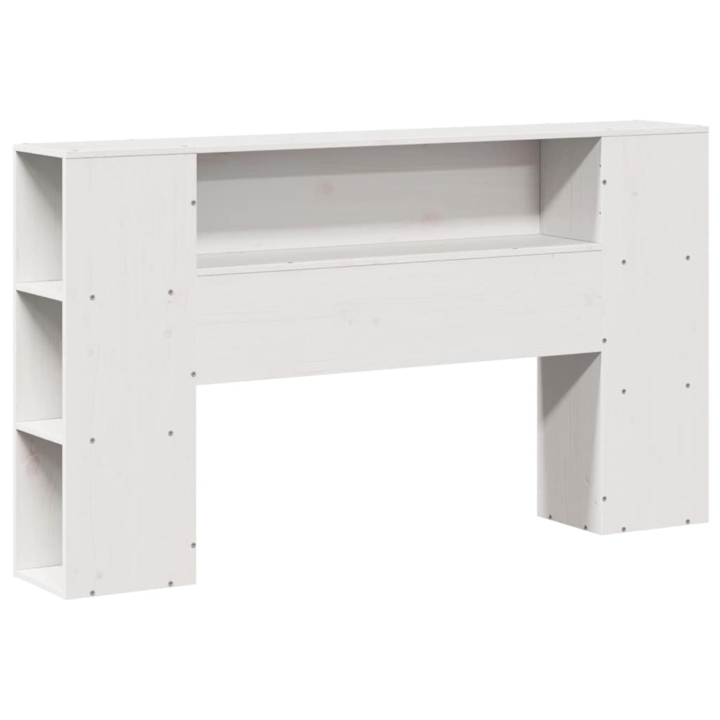 fehér tömör fenyőfa könyvespolcos ágy matrac nélkül 135x190 cm