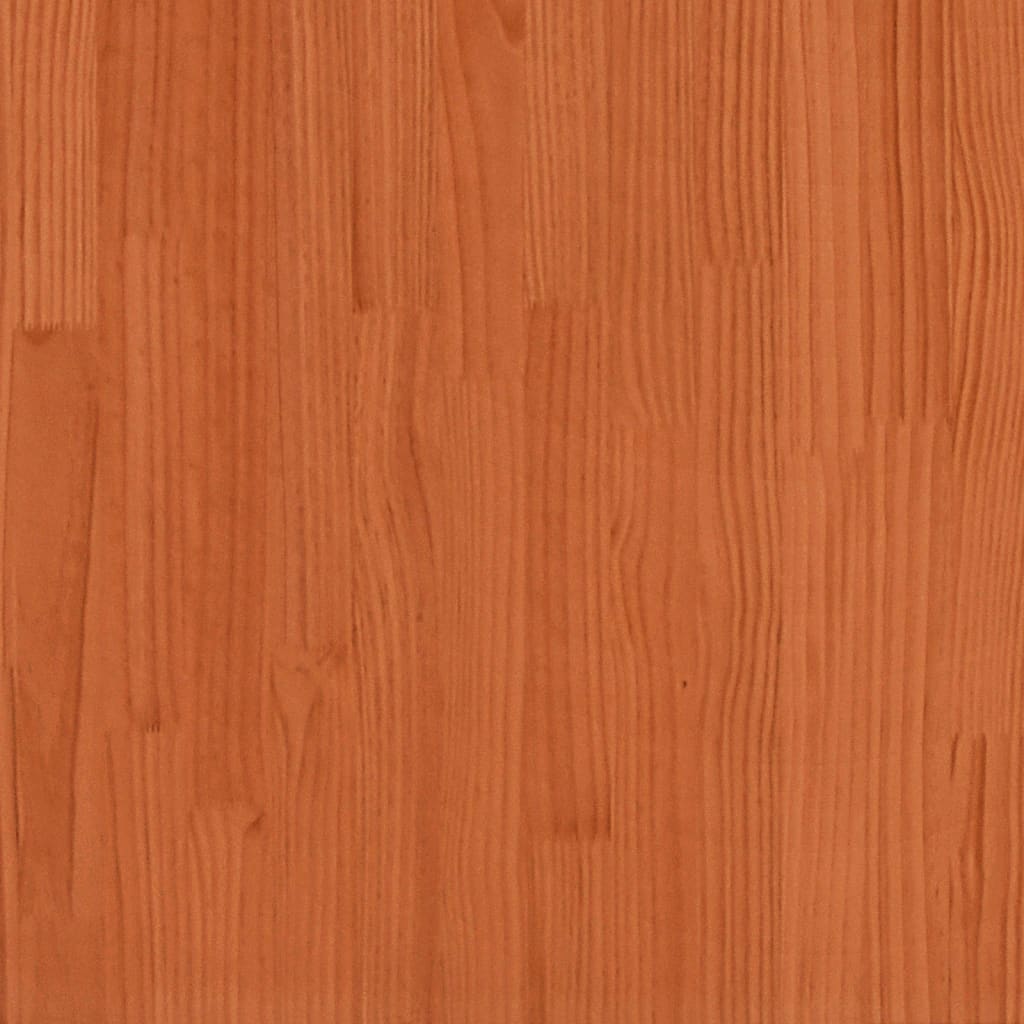barna tömör fenyőfa könyvespolcos ágy matrac nélkül 140 x 200cm