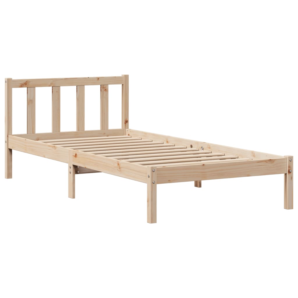 tömör fenyőfa könyvespolcos ágy matrac nélkül 75 x 190 cm