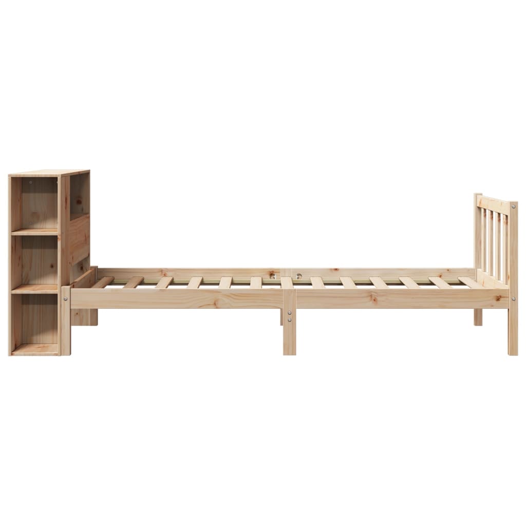 tömör fenyőfa könyvespolcos ágy matrac nélkül 75 x 190 cm