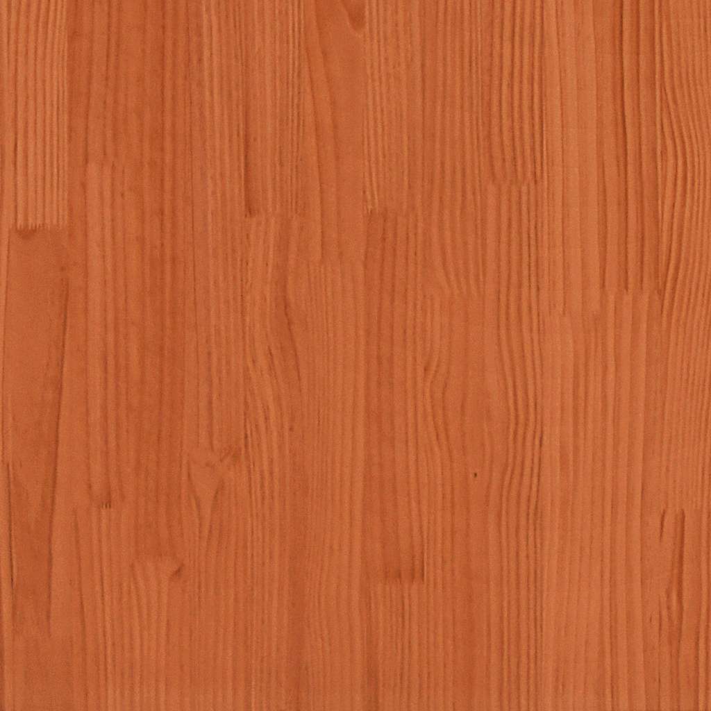 barna tömör fenyőfa könyvespolcos ágy matrac nélkül 160 x 200cm