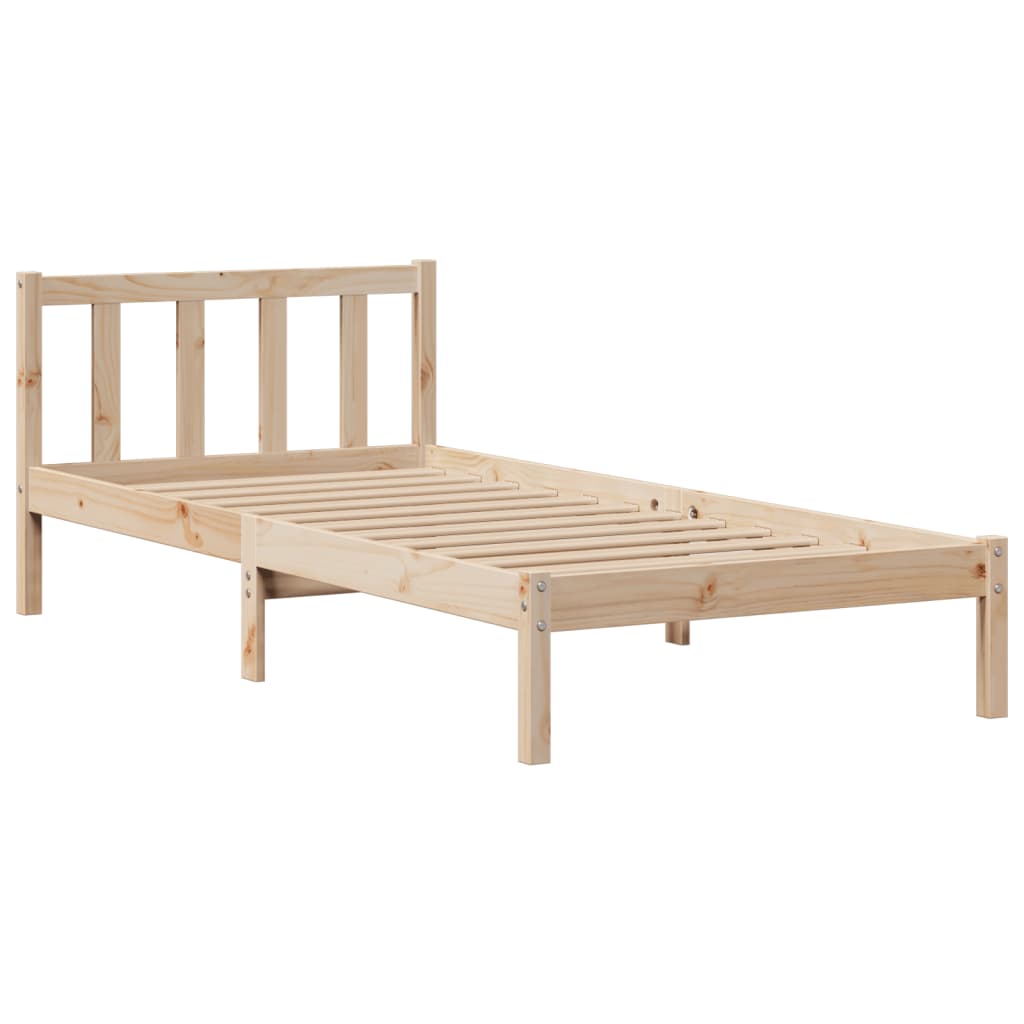 tömör fenyőfa könyvespolcos ágy matrac nélkül 75 x 190 cm