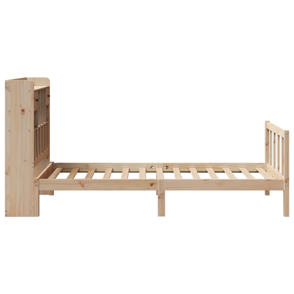tömör fenyőfa könyvespolcos ágy matrac nélkül 75 x 190 cm