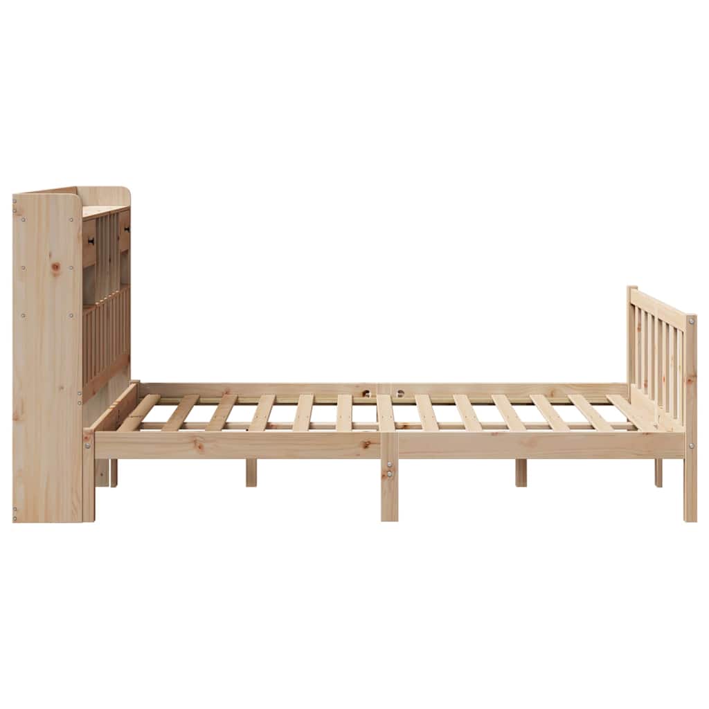 tömör fenyőfa könyvespolcos ágy matrac nélkül 135 x 190 cm