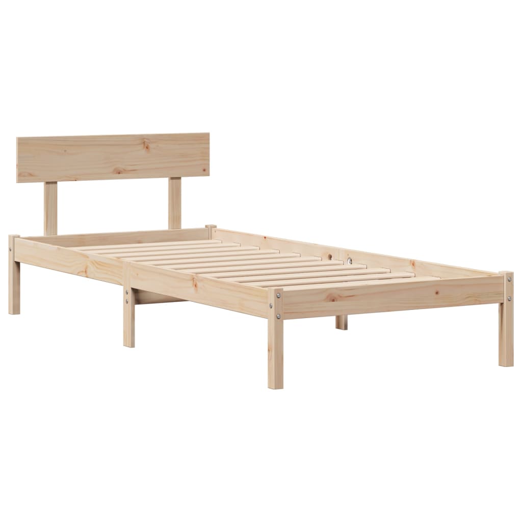 tömör fenyőfa könyvespolcos ágy matrac nélkül 90 x 200 cm