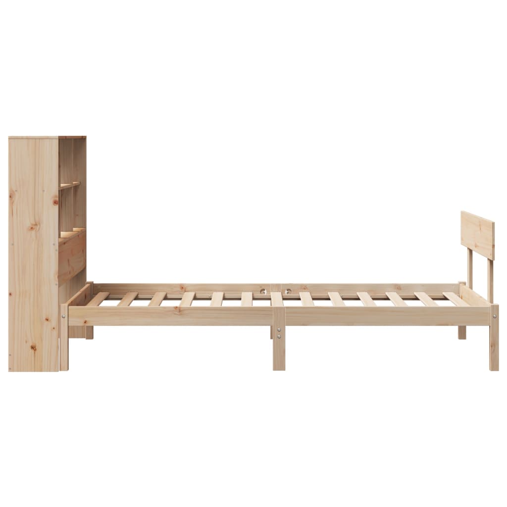 tömör fenyőfa könyvespolcos ágy matrac nélkül 90 x 200 cm