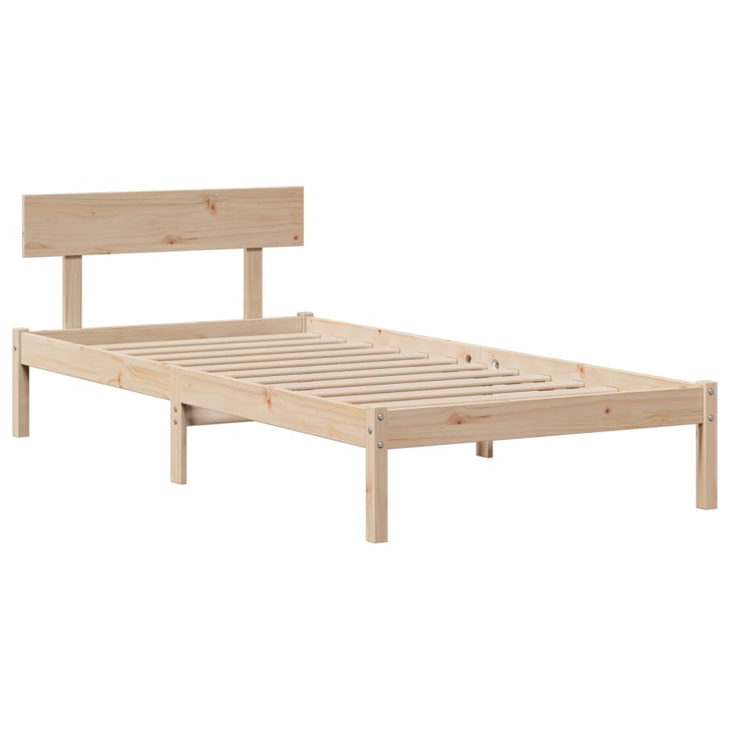 tömör fenyőfa könyvespolcos ágy matrac nélkül 90 x 200 cm