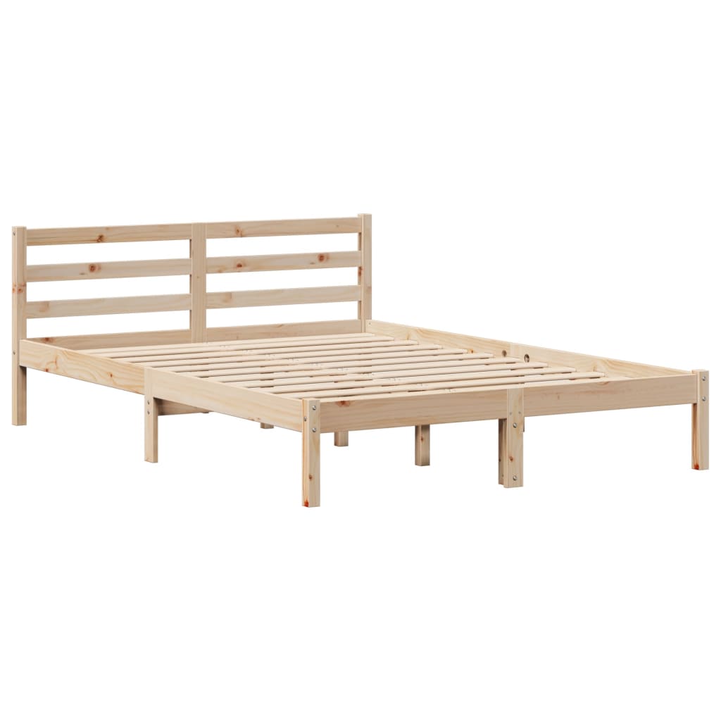 tömör fenyőfa könyvespolcos ágy matrac nélkül 135 x 190 cm