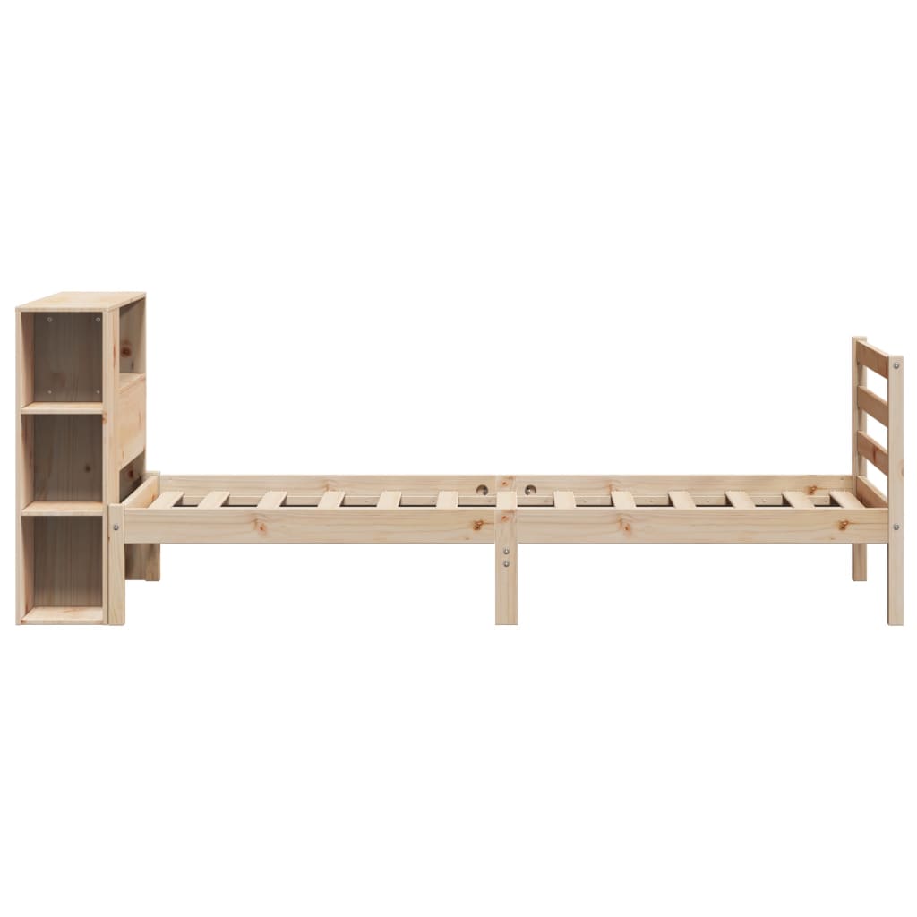 tömör fenyőfa könyvespolcos ágy matrac nélkül 75 x 190 cm
