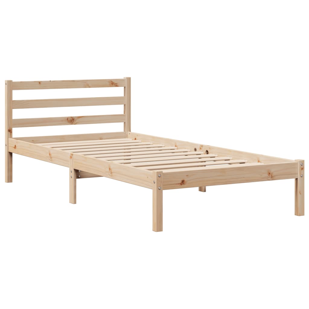 tömör fenyőfa könyvespolcos ágy matrac nélkül 75 x 190 cm